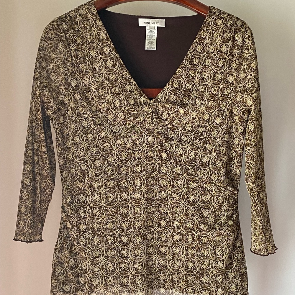 Nine West‎ Top with Metallic Thread XL